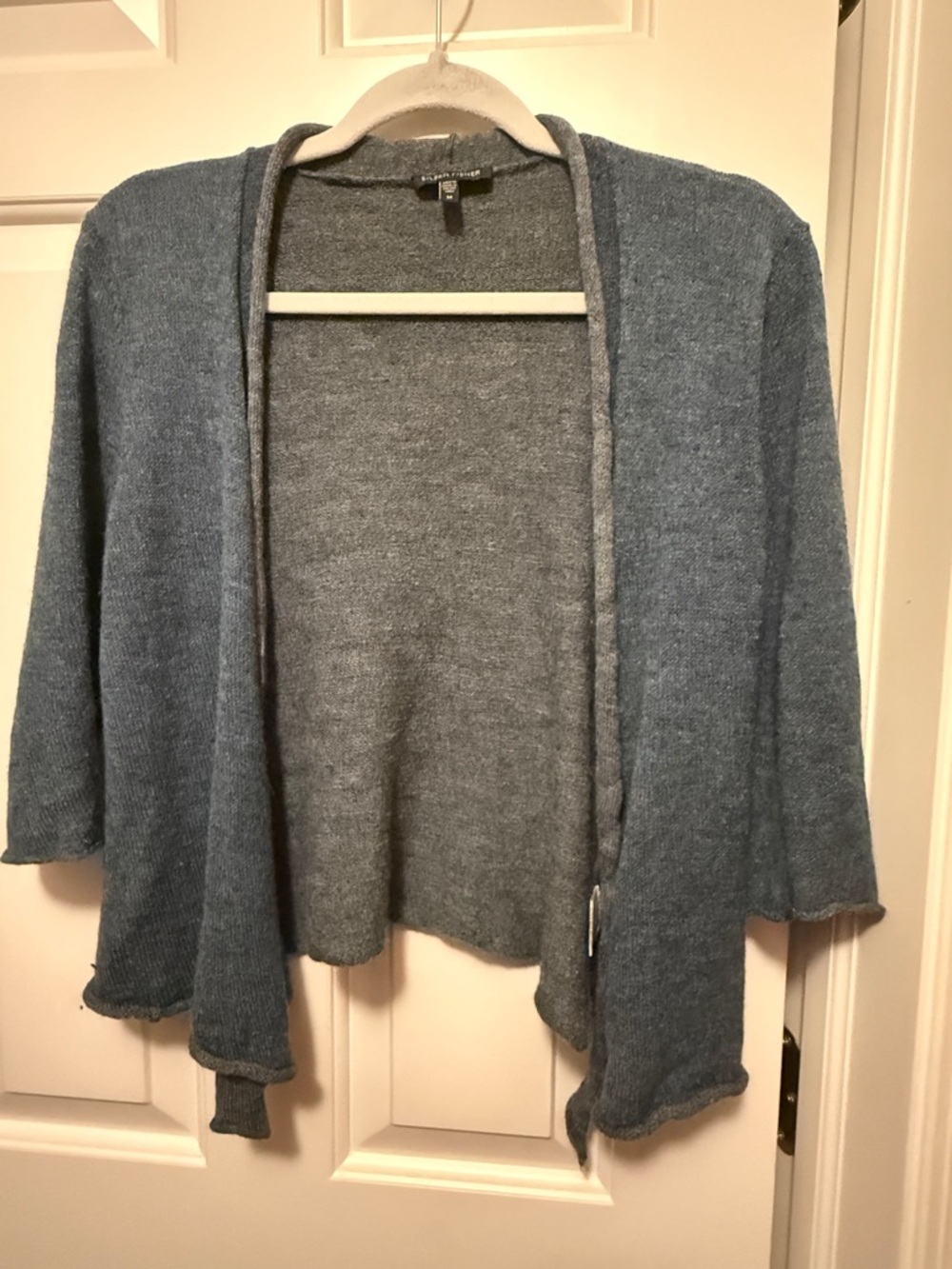 Eileen Fisher Slate Blue Open-Front Cardigan